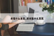皮是什么意思_皮试是什么意思